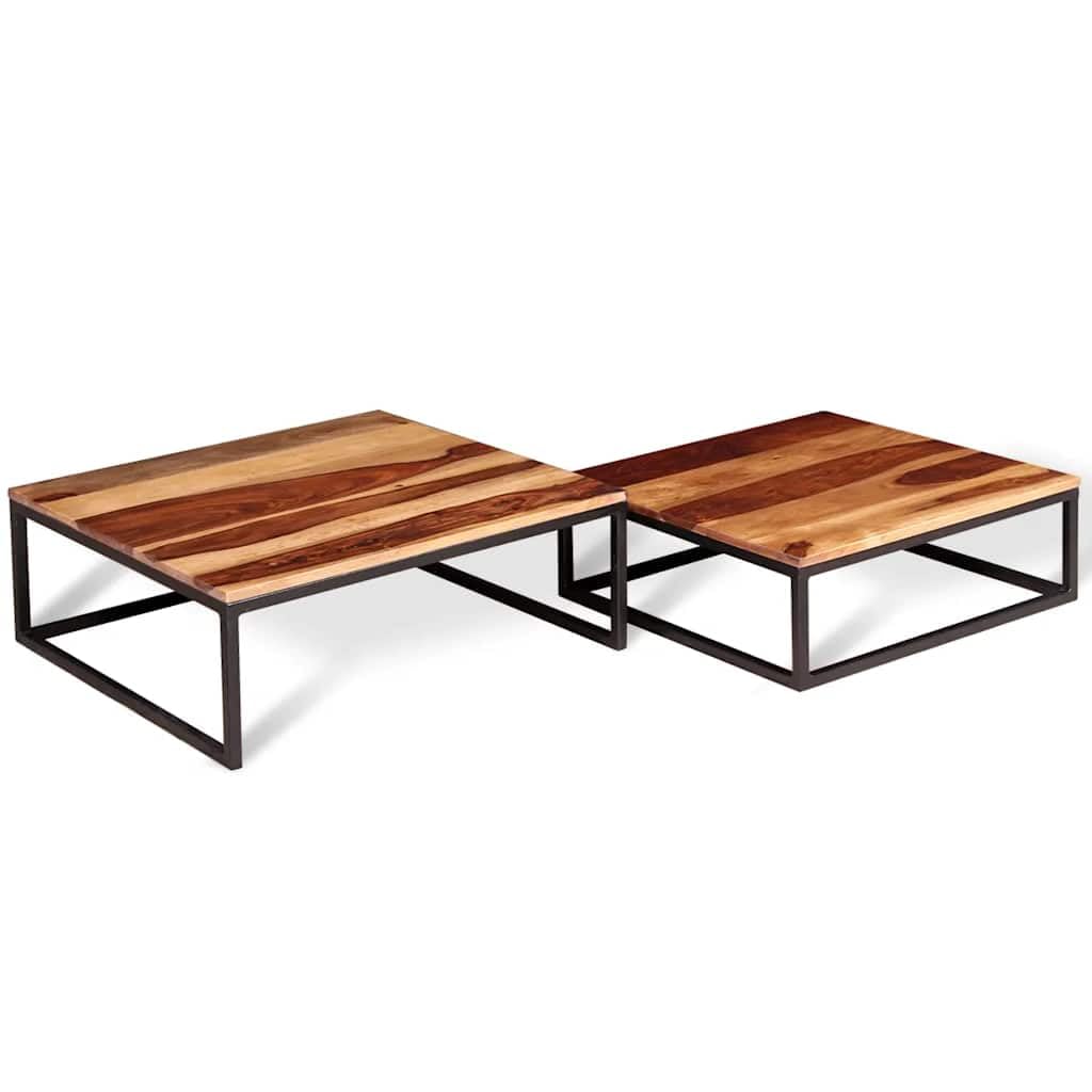 Solid Acacia Wood Nesting Coffee Table Set of 2 O25905