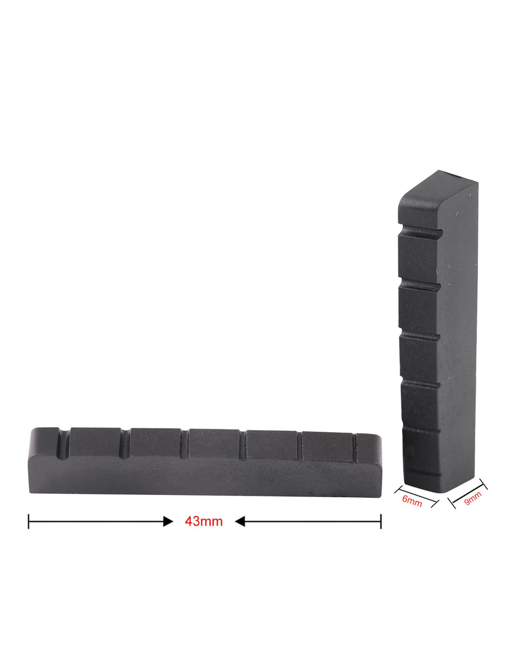 Graphite Guitar Nut 43 x 9 x 6mm 2Pcs Y94606