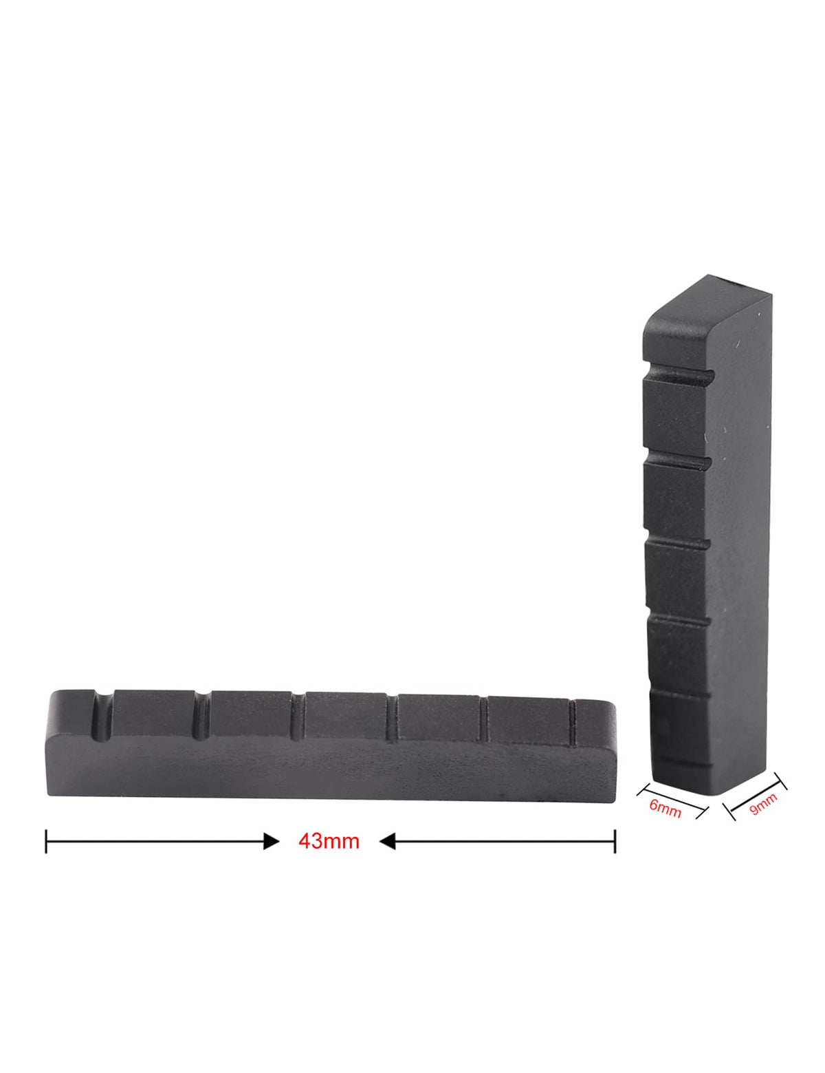 Graphite Guitar Nut 43 x 9 x 6mm 2Pcs Y94606