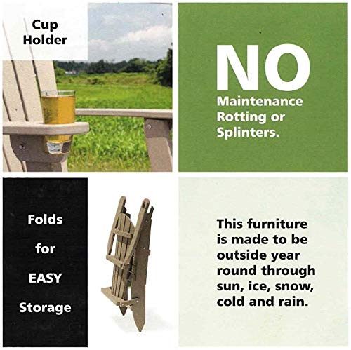 4 Season Cedar Foldable Adirondack Chair with Cup Holder E547