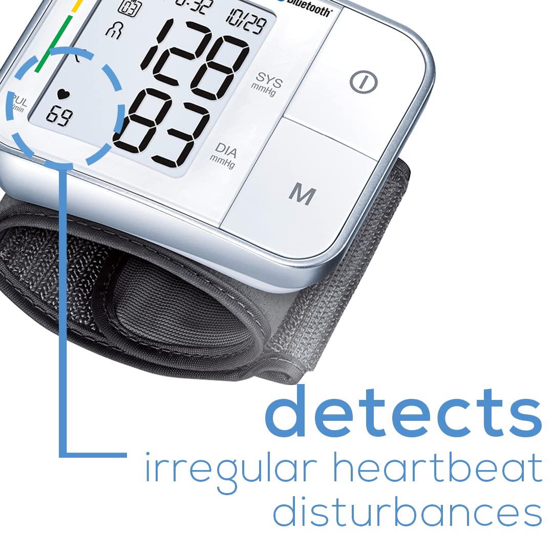 Bluetooth Automatic Wrist Blood Pressure Monitor with Large LCD Display Z711