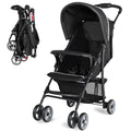 Lightweight Compact Toddler Travel Stroller with Canopy, 5-Point Harness, Storage Basket, One-Hand Fold, Black D265519