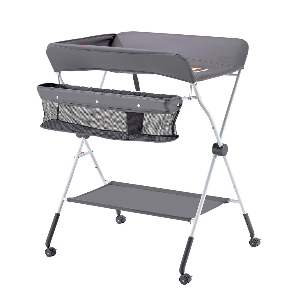 Foldable Baby Changing Table with Side Basket I89954