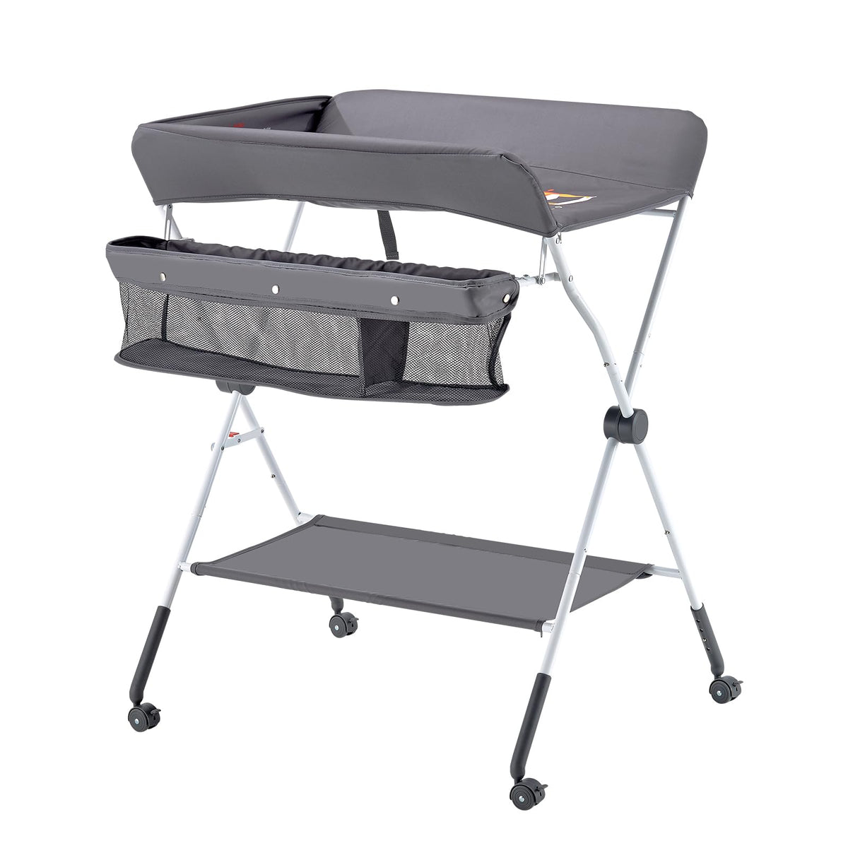 Foldable Baby Changing Table with Side Basket I89954