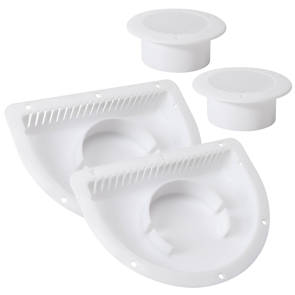 Trailer RV Sidewall Exhaust Vent Fan Kit with Cover, 2 Pack T9035