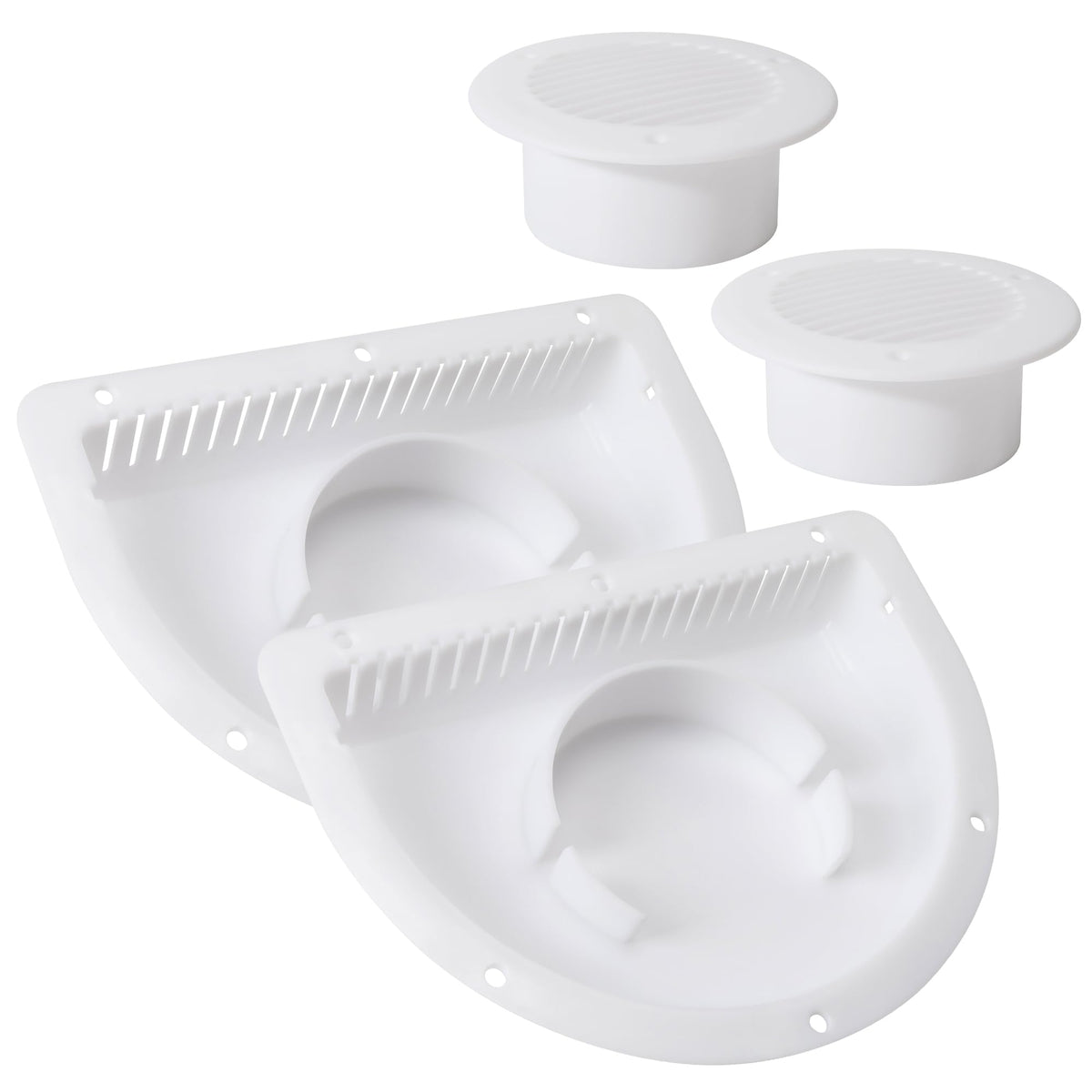 Trailer RV Sidewall Exhaust Vent Fan Kit with Cover, 2 Pack T9035