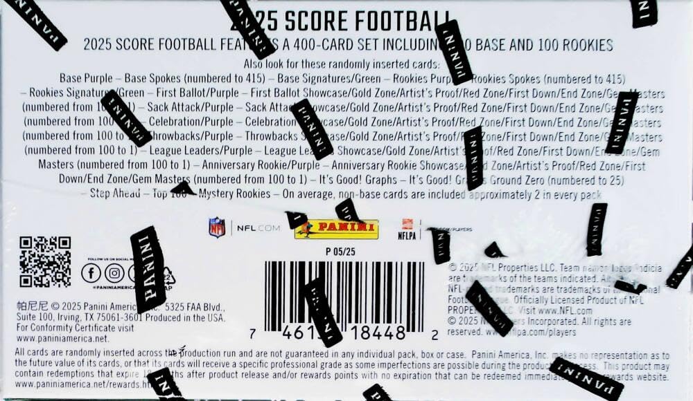 2025 Score NFL Football Retail Box 24 Packs C7594
