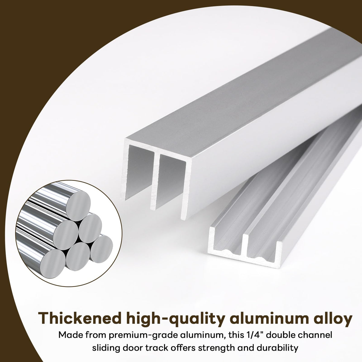 Aluminum Sliding Door Track Set 36 x 0.79 inches N785