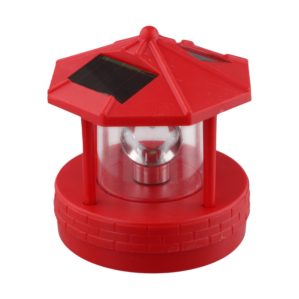 Rotating Solar Lighthouse Light Outdoor Garden Lawn Lamp with 2 Panels Z344