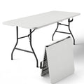 6FT Heavy Duty Plastic Folding Table with Steel Legs White T24261