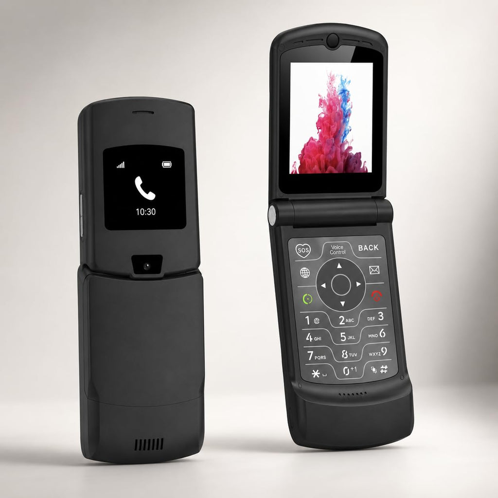 4G LTE Flip Phone, Android 11 Go, Dual Screens, 2GB RAM 16GB Storage Q1748
