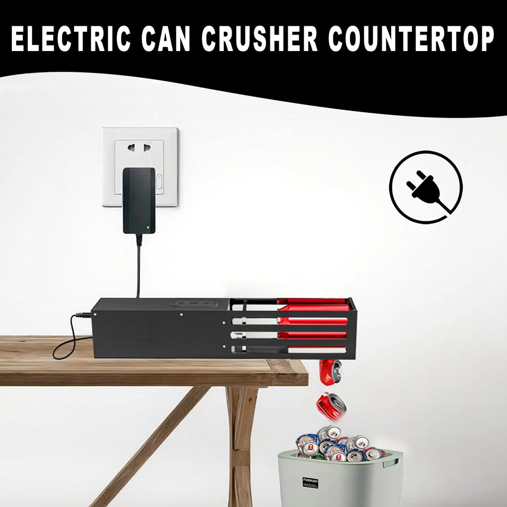 Black Heavy Duty Automatic Wall Mounted Can Crusher B263