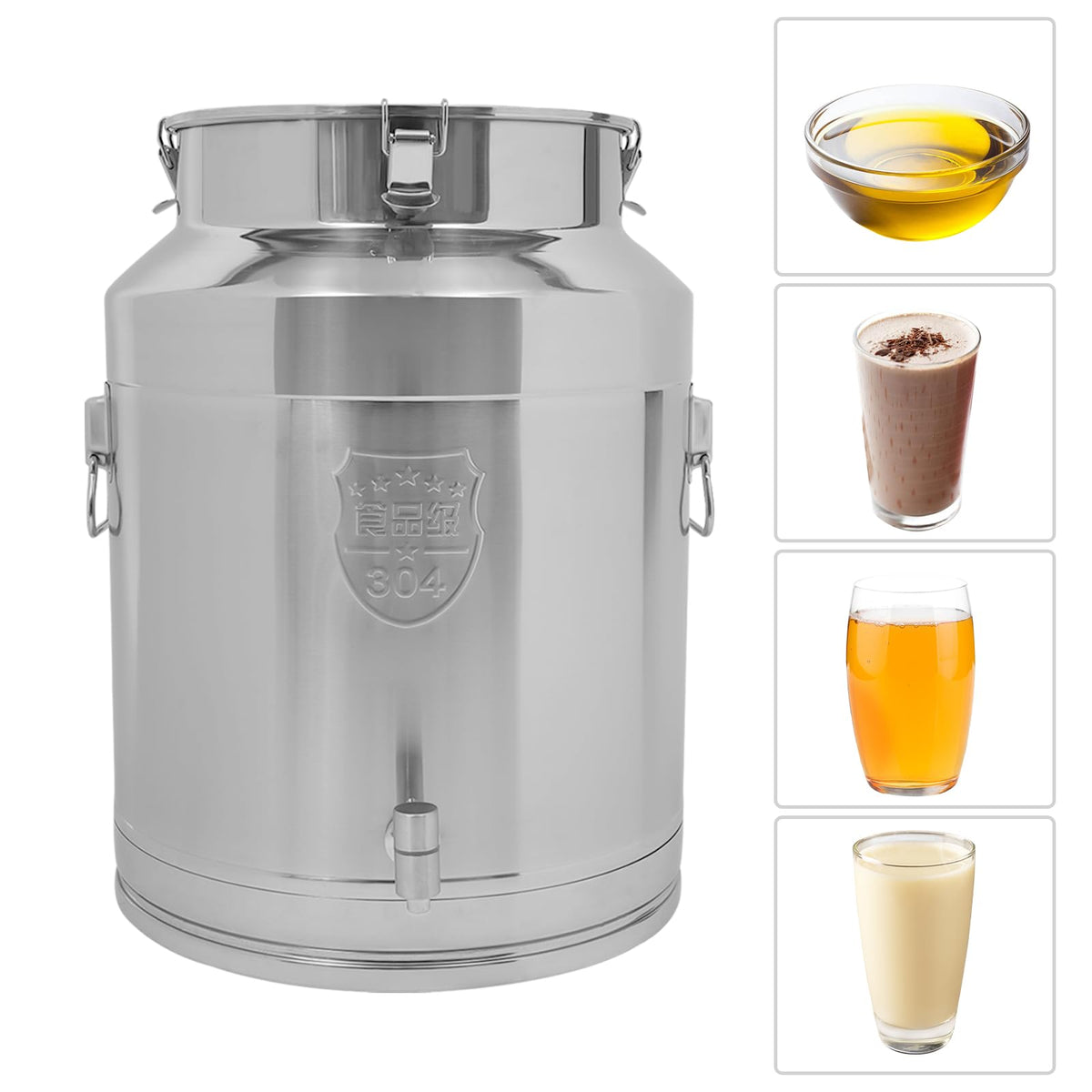 64L Stainless Steel Milk Can with Spigot T72799