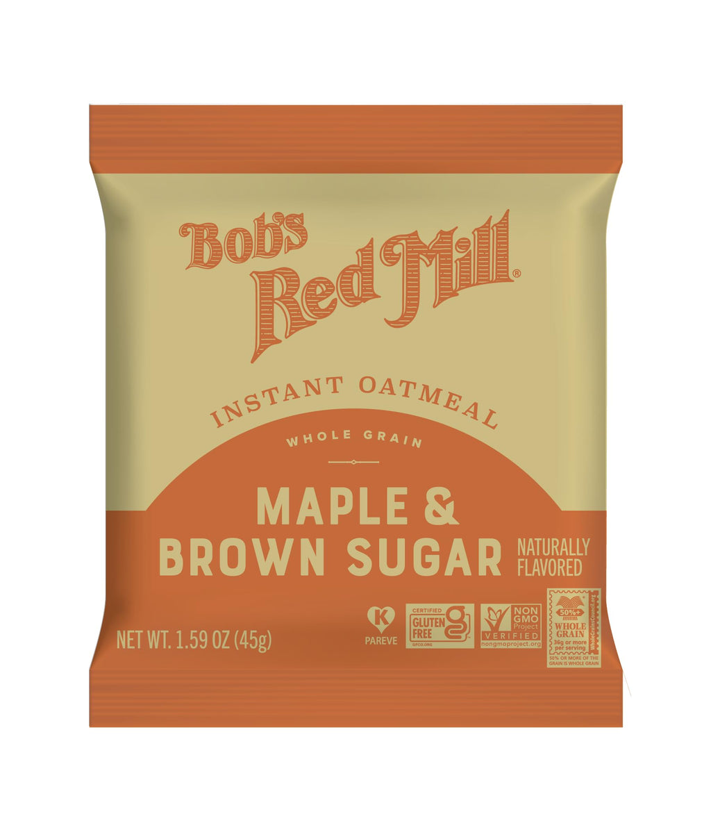 Instant Oatmeal, Maple Brown Sugar, 24 Packets, Gluten Free, Whole Grain M73076