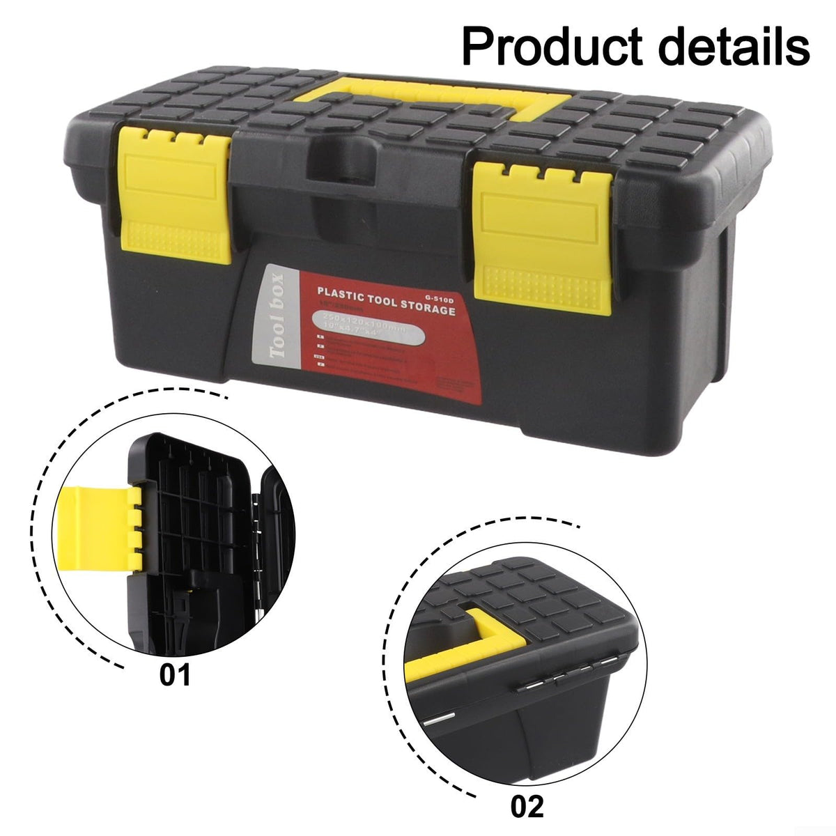 10-Inch Plastic Single Layer Toolbox G97366