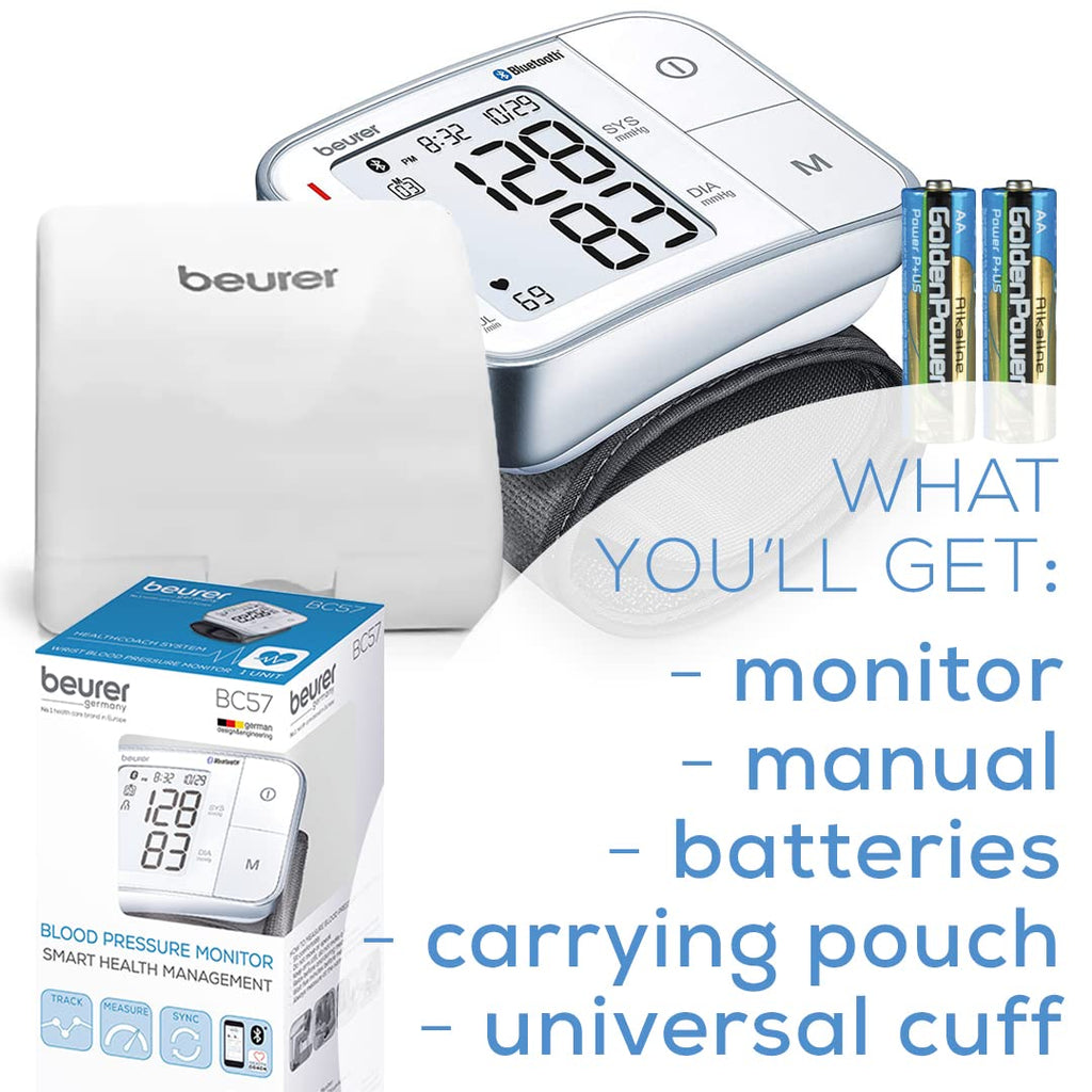 Bluetooth Automatic Wrist Blood Pressure Monitor with Large LCD Display Z711