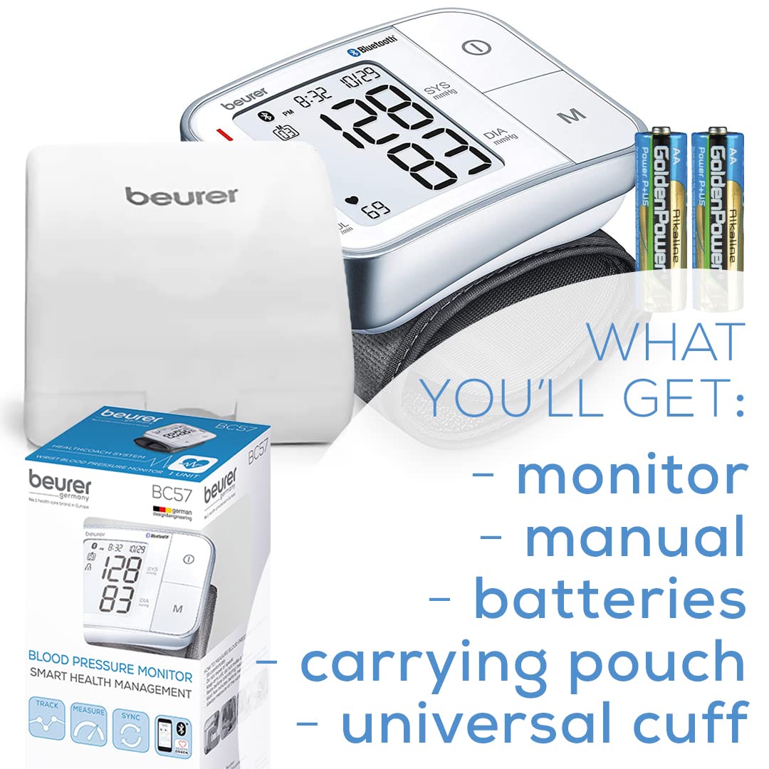 Bluetooth Automatic Wrist Blood Pressure Monitor with Large LCD Display Z711