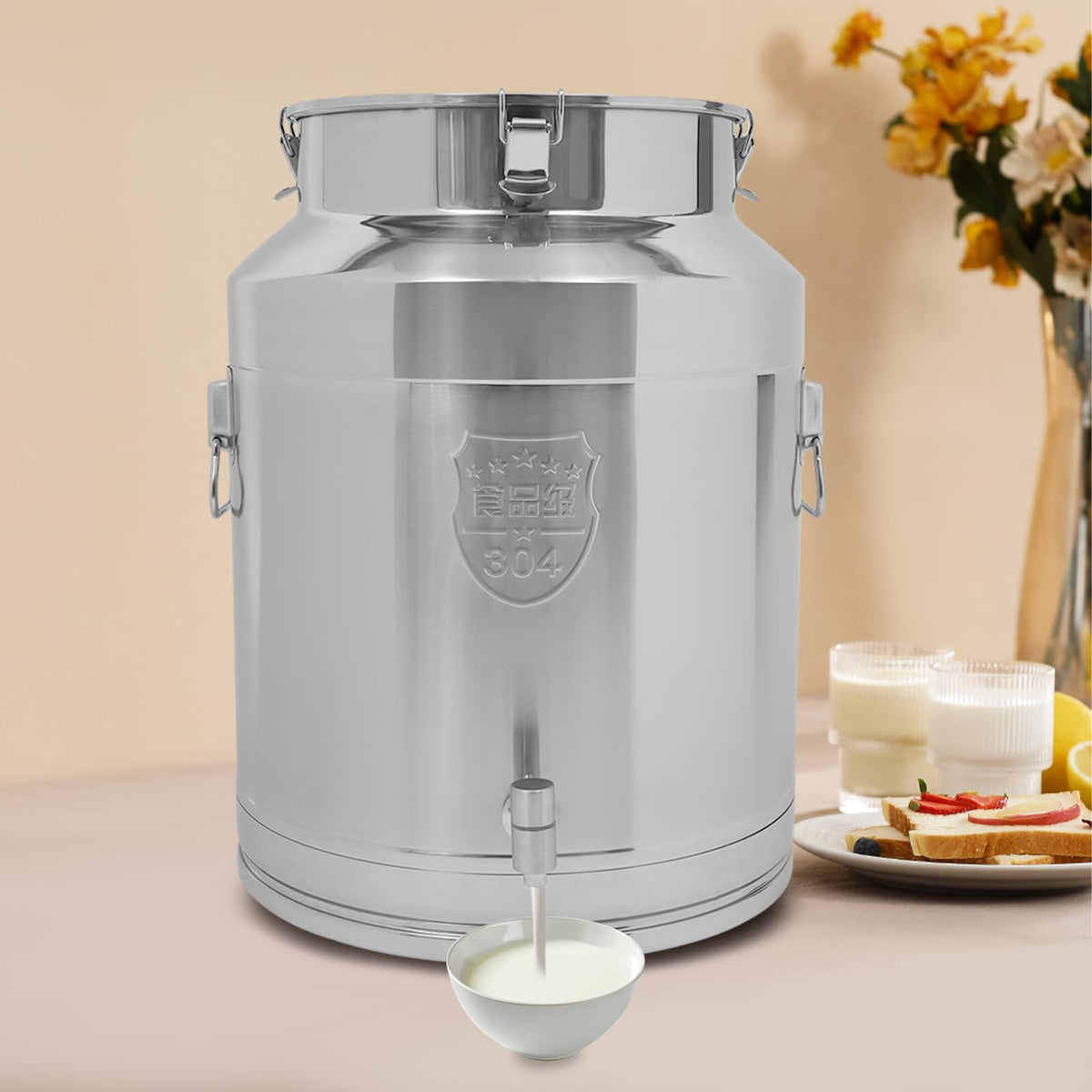 64L Stainless Steel Milk Can with Spigot T72799