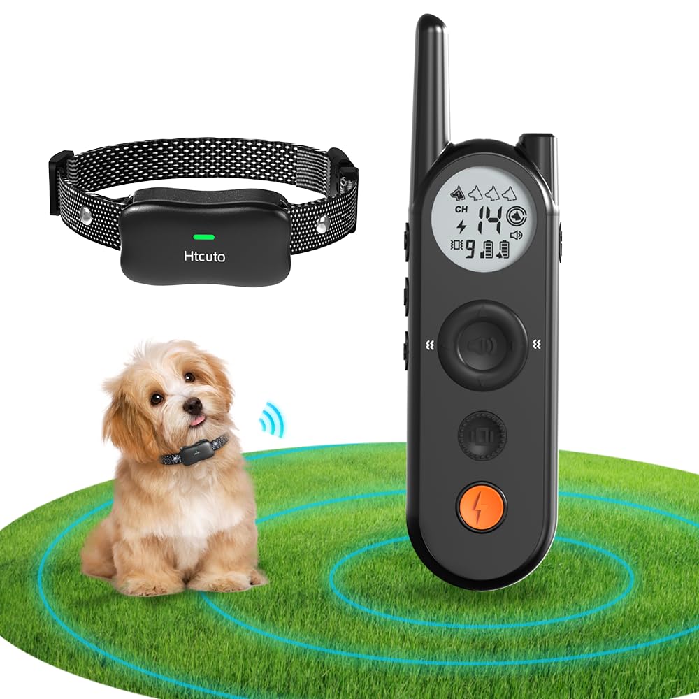 Wireless Dog Fence and Remote Training Collar, IPX7 Waterproof, 185 Days Rechargeable Battery C64739