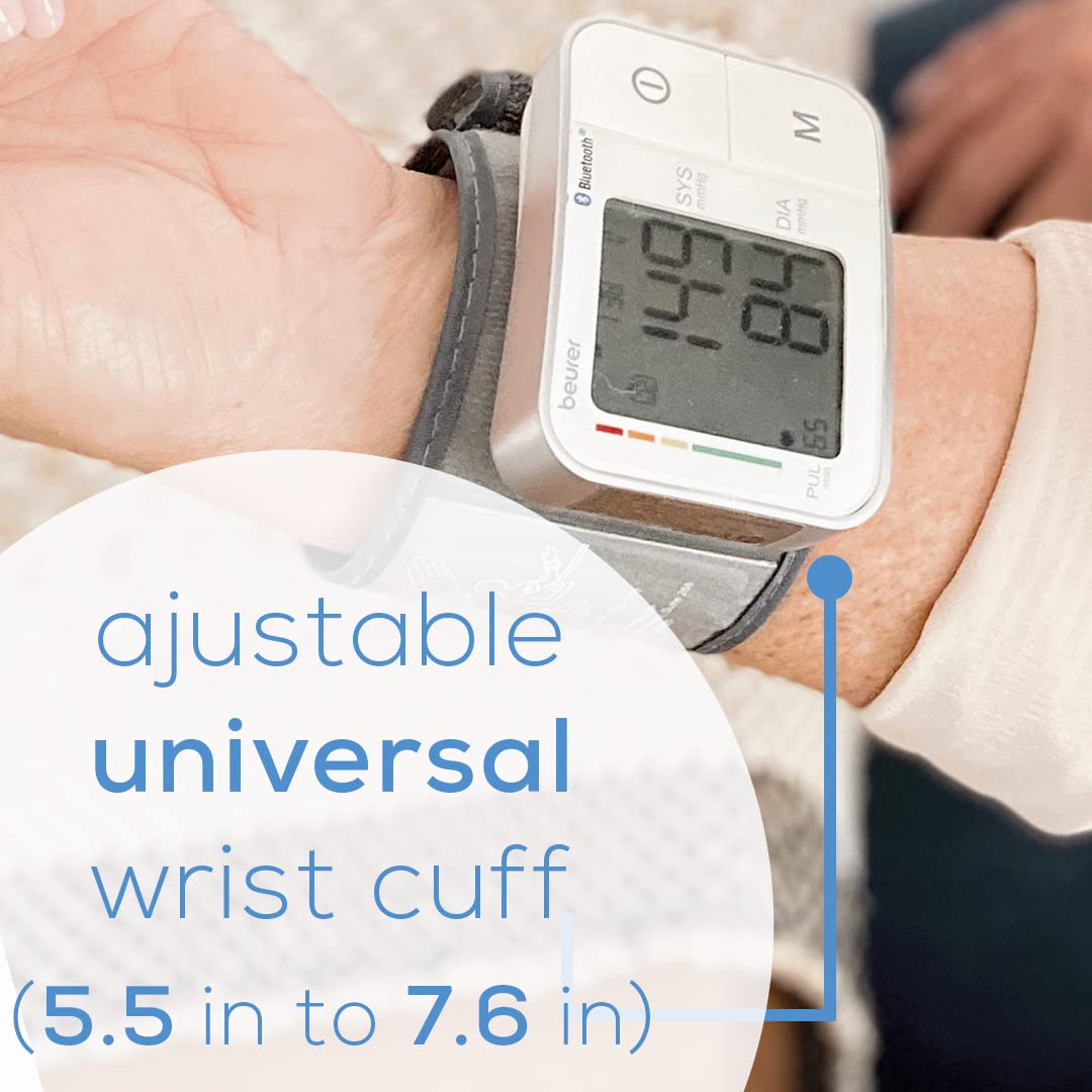 Bluetooth Automatic Wrist Blood Pressure Monitor with Large LCD Display Z711