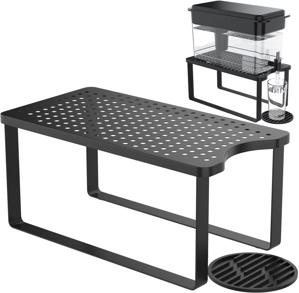 Water Filter Dispenser Stand with Drip Tray Black I9343