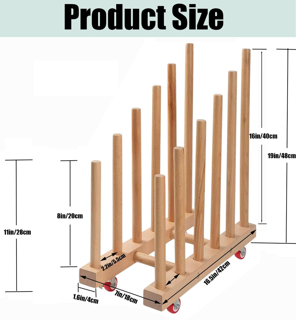Artwork Storage Rack with Brake Caster Wheels 12in A481