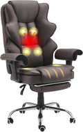 Brown Heated Massage Office Chair with Foot Rest A2813