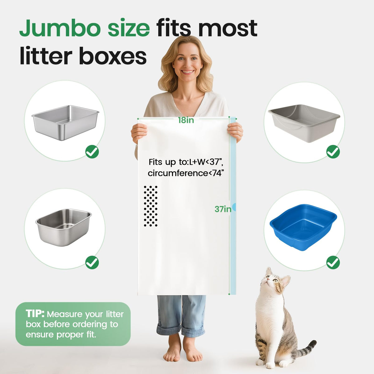 Heavy Duty Thickened Litter Box Liners 14 Pack B560790