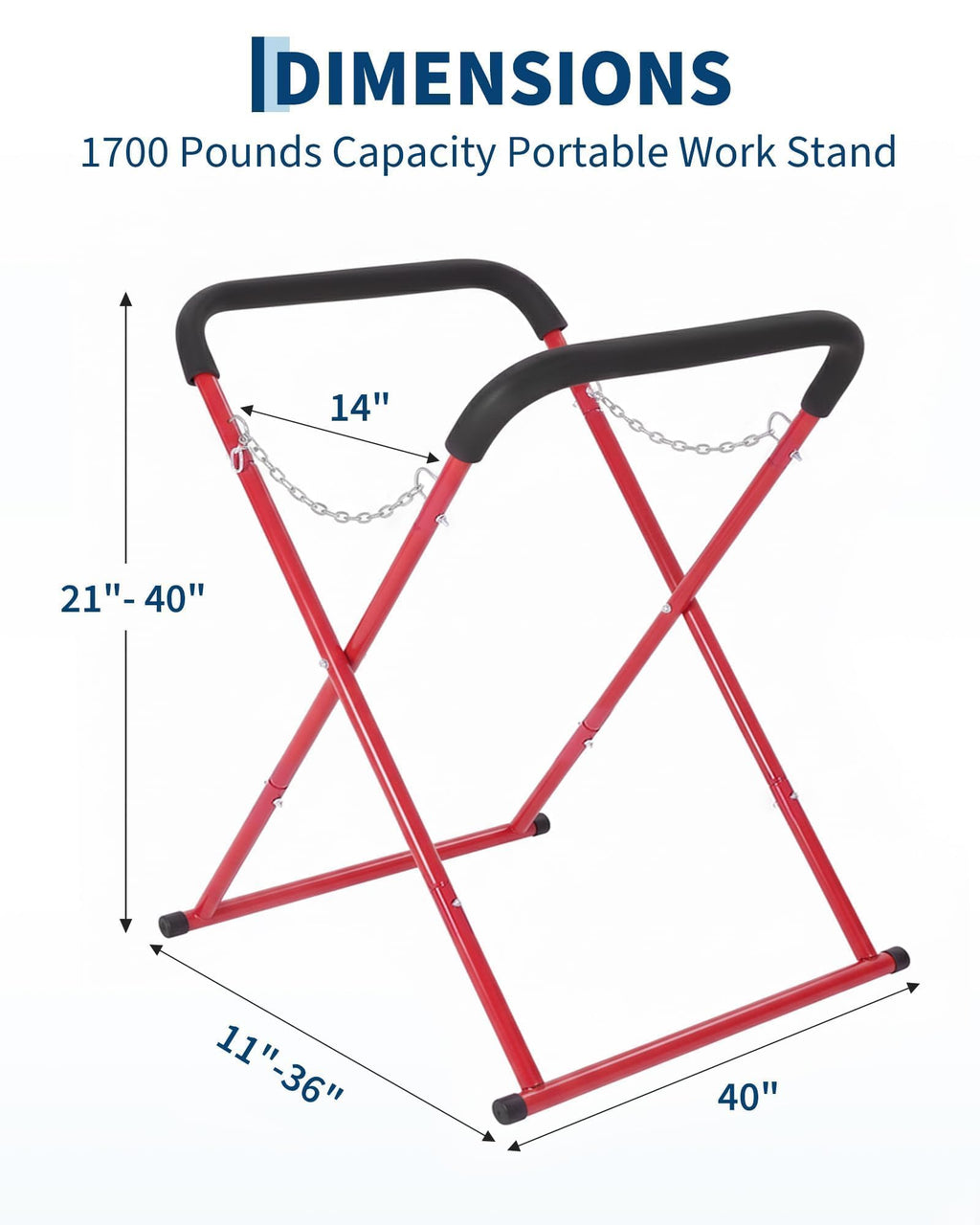 Folding Auto Body Work Stand 500 LBS Capacity Adjustable Height Z104564