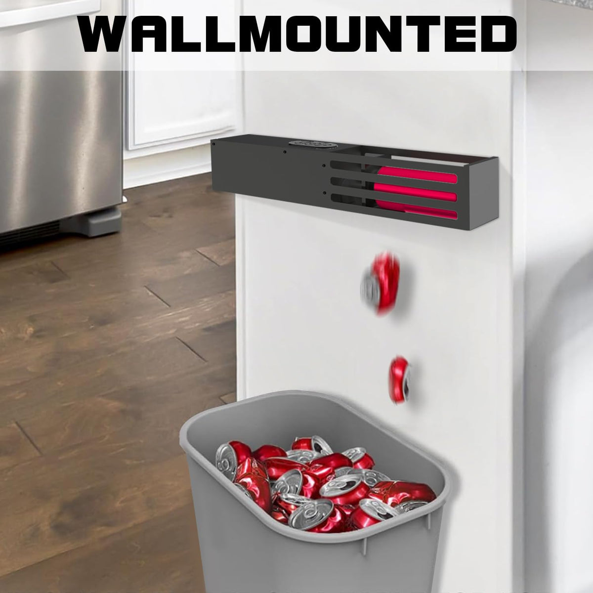 Black Heavy Duty Automatic Wall Mounted Can Crusher B263