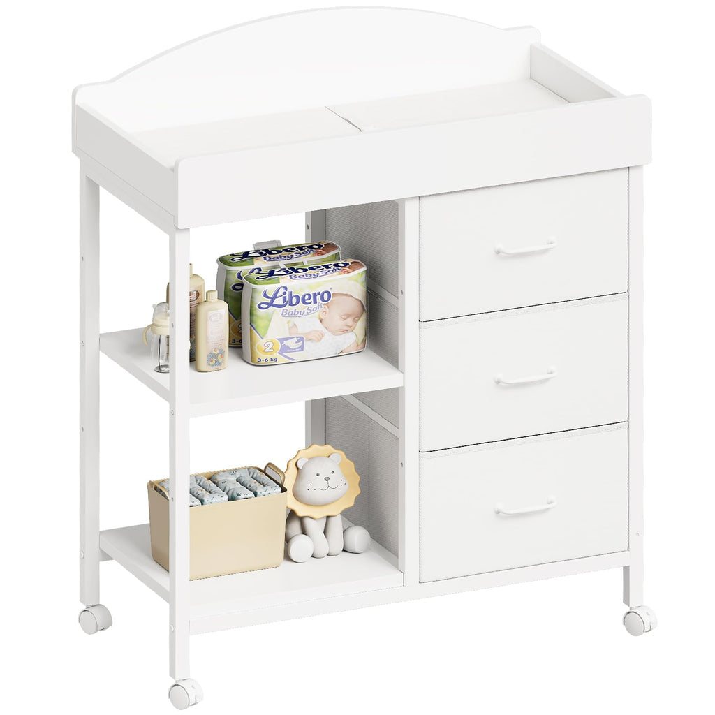 White 3 Drawer 2 Shelf Changing Table Y530133