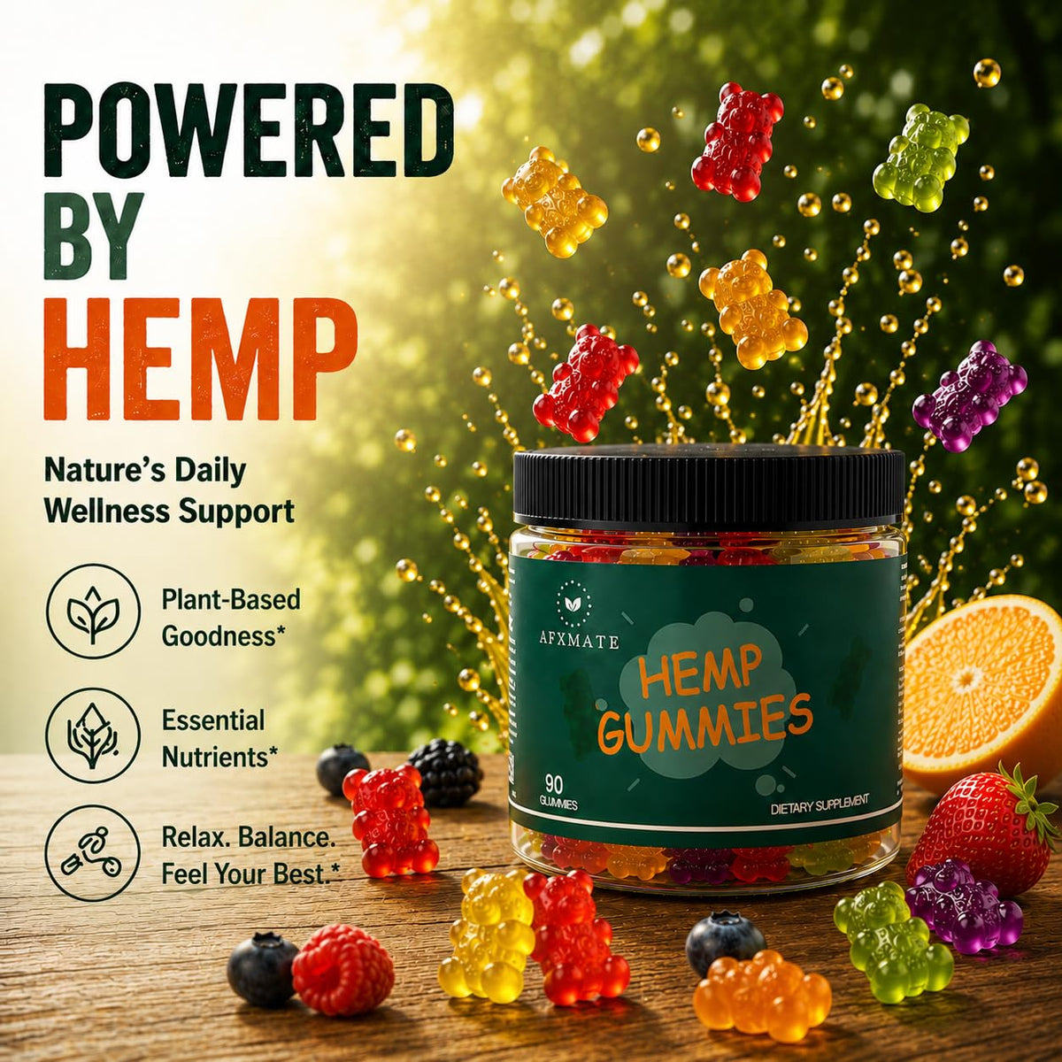 Hemp Gummies Fruit Flavored 90 Gummies L774878