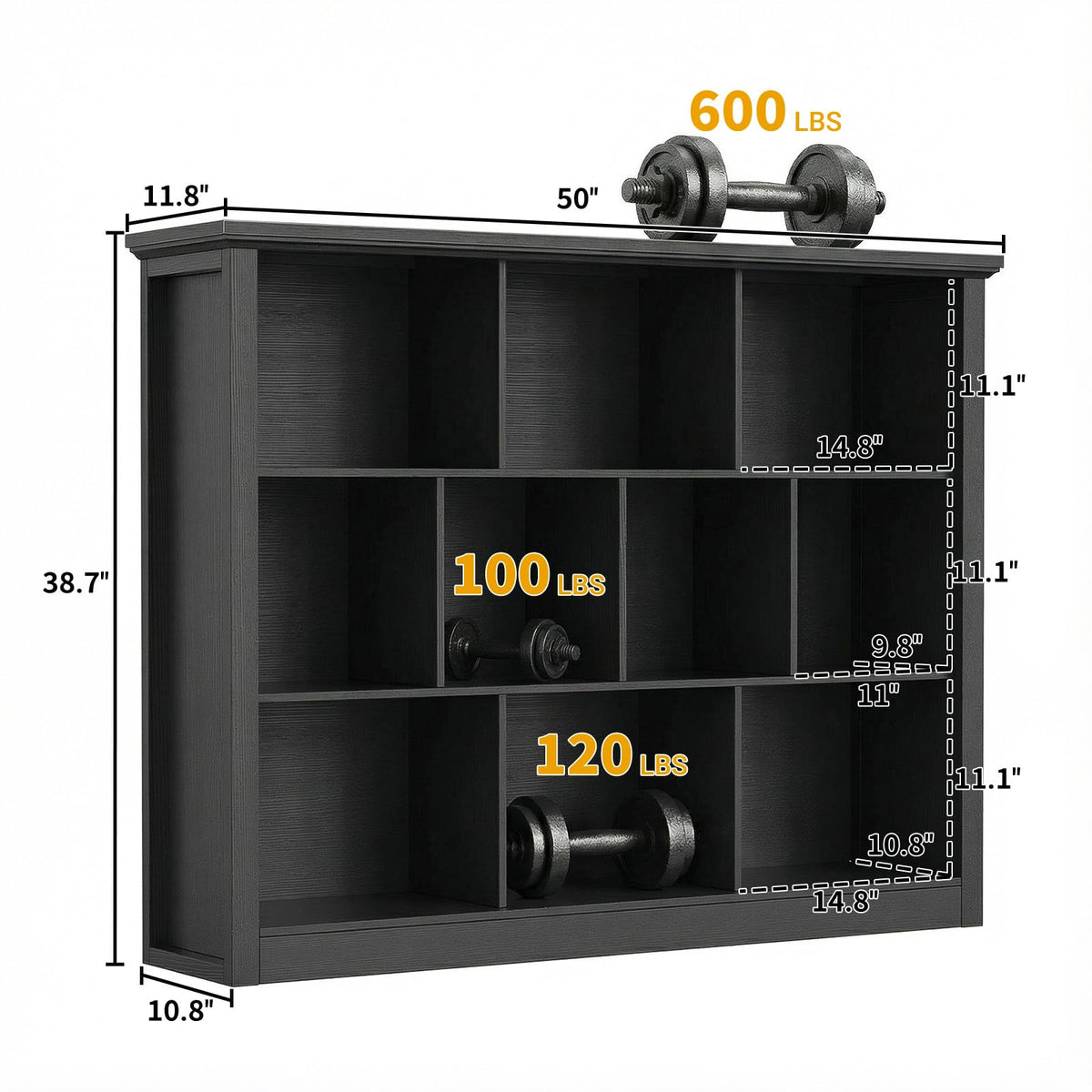 Black Cube Storage Shelf X389