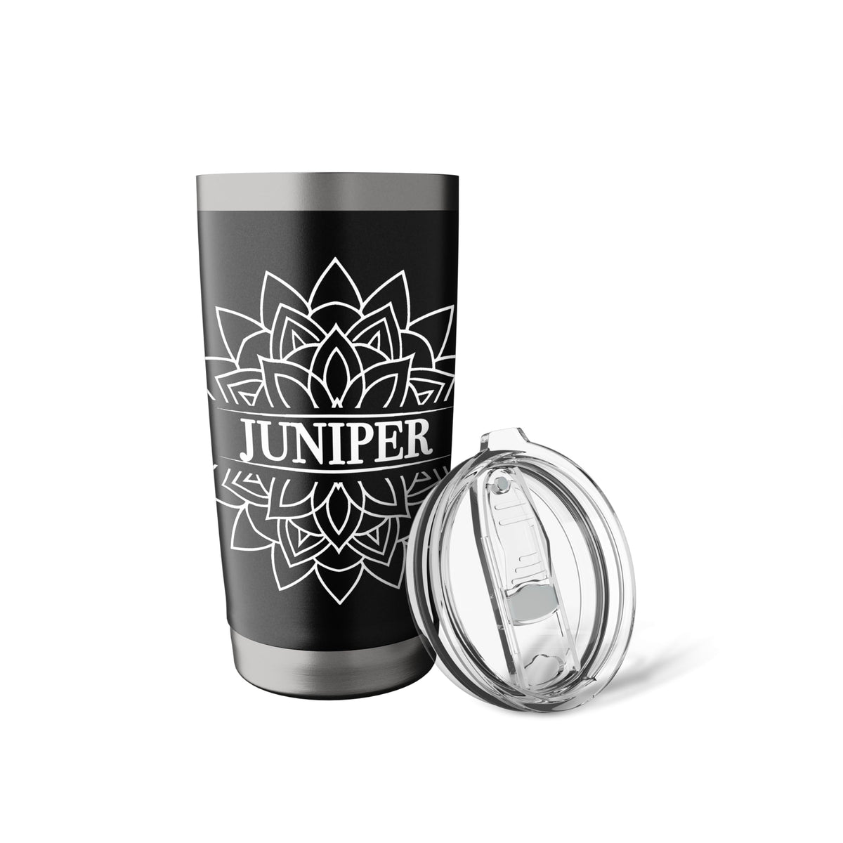 Black White Stainless Steel Insulated Travel Mug S6948
