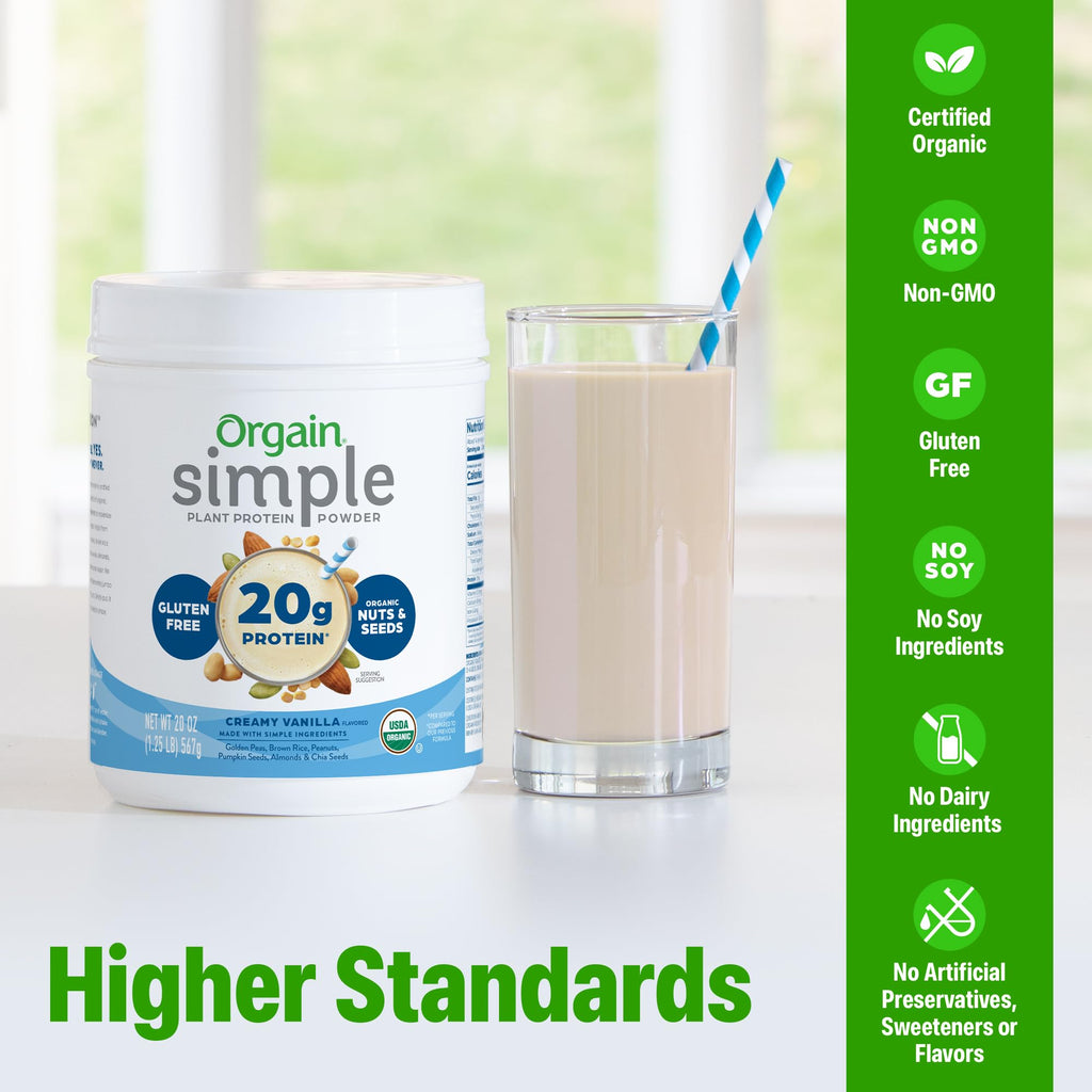 Organic Vegan Protein Powder, Vanilla, 1.25lb S664200