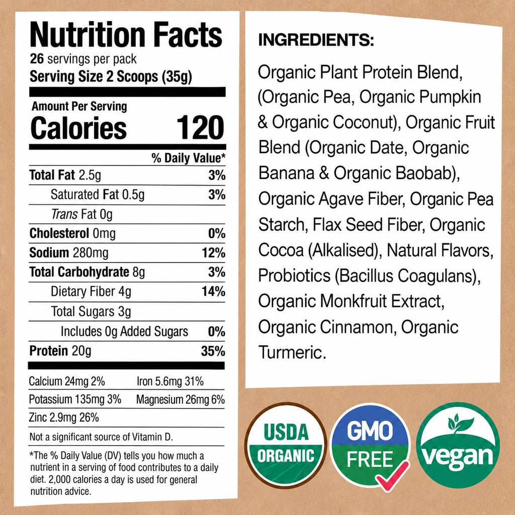 Organic Vegan Protein Powder with Probiotics A5917