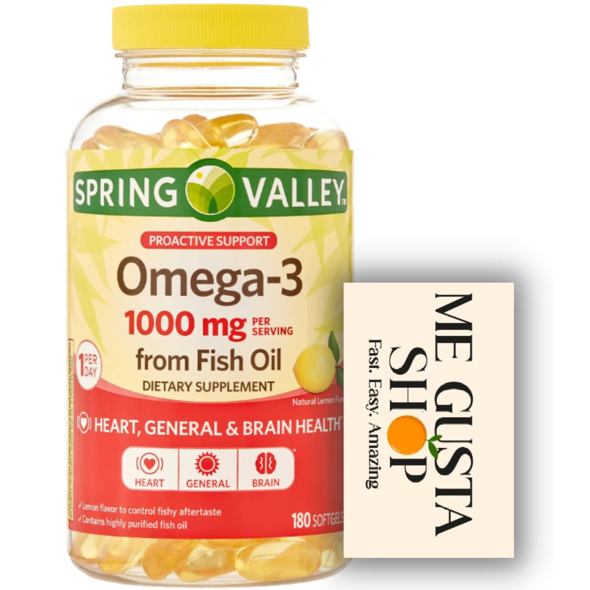 Omega-3 Fish Oil Soft Gels 1000 mg 180 Count Z6274