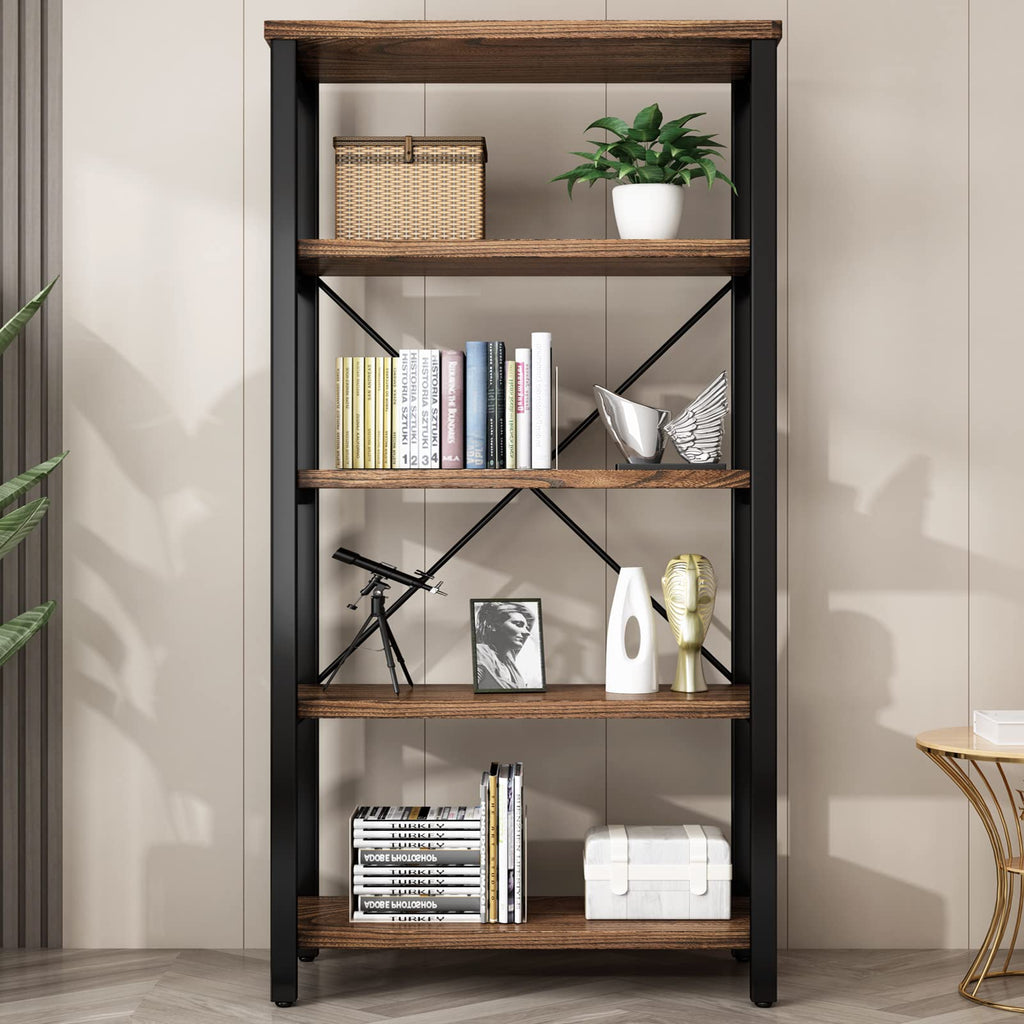 5-Tier Solid Wood Bookshelf Y97559