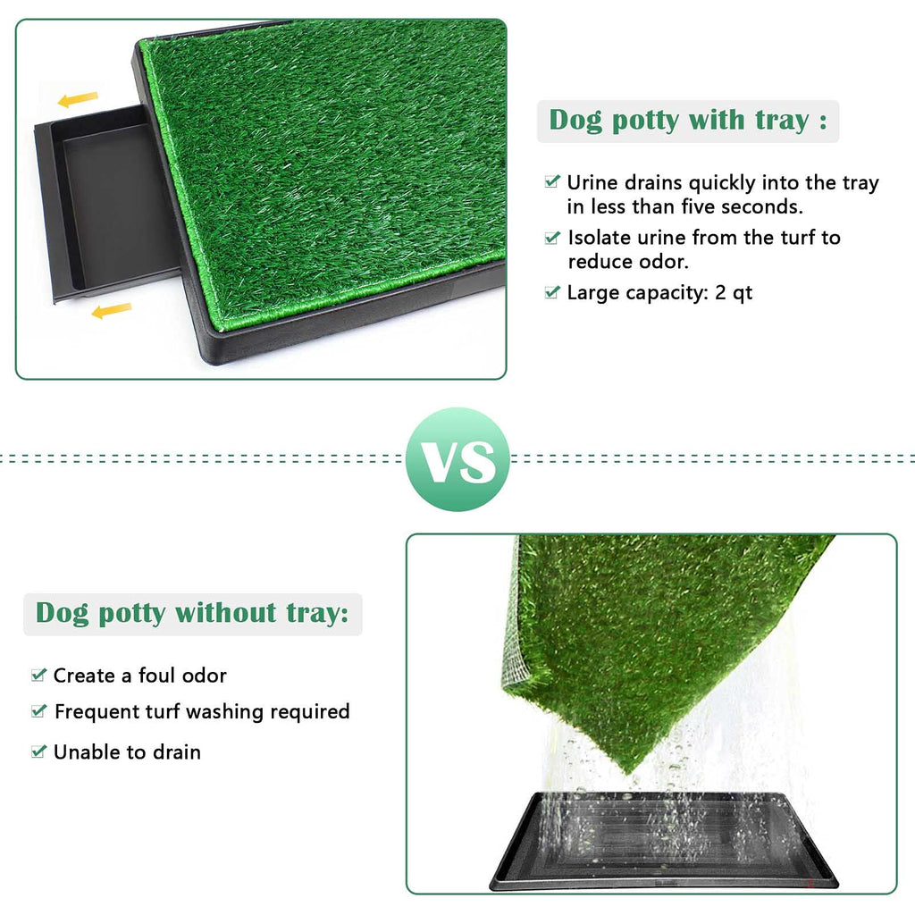 Large Dog Grass Pad with Tray and 2 Artificial Pee Grasses L5394