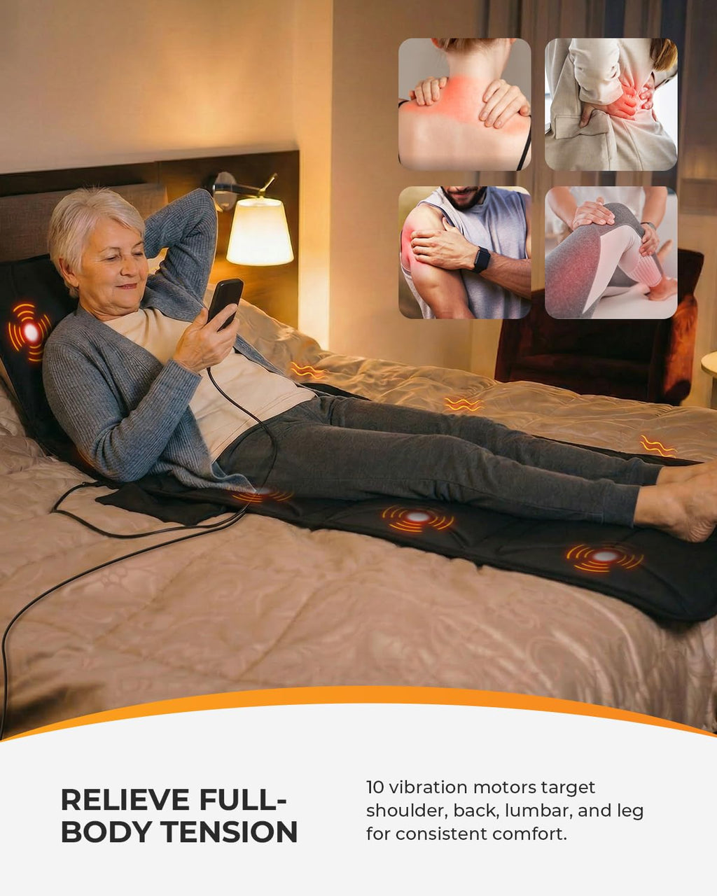 Full Body Massage Mat with Heat and Vibration L133