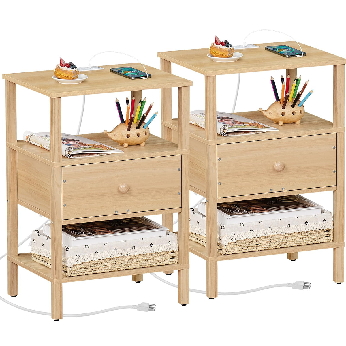 3 Tier Storage End Table Set 2 T375