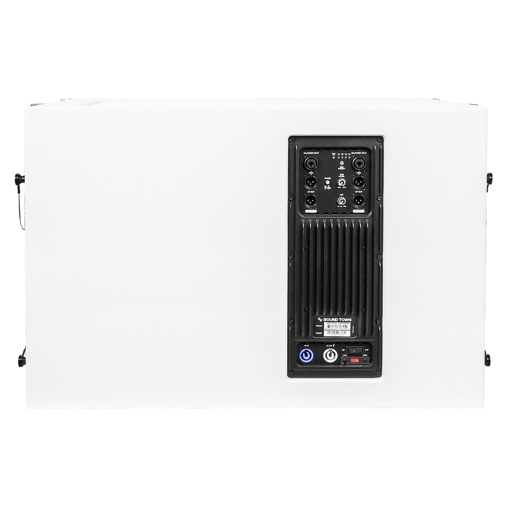 18” 1600W Powered Line Array Subwoofer with DSP, White B916