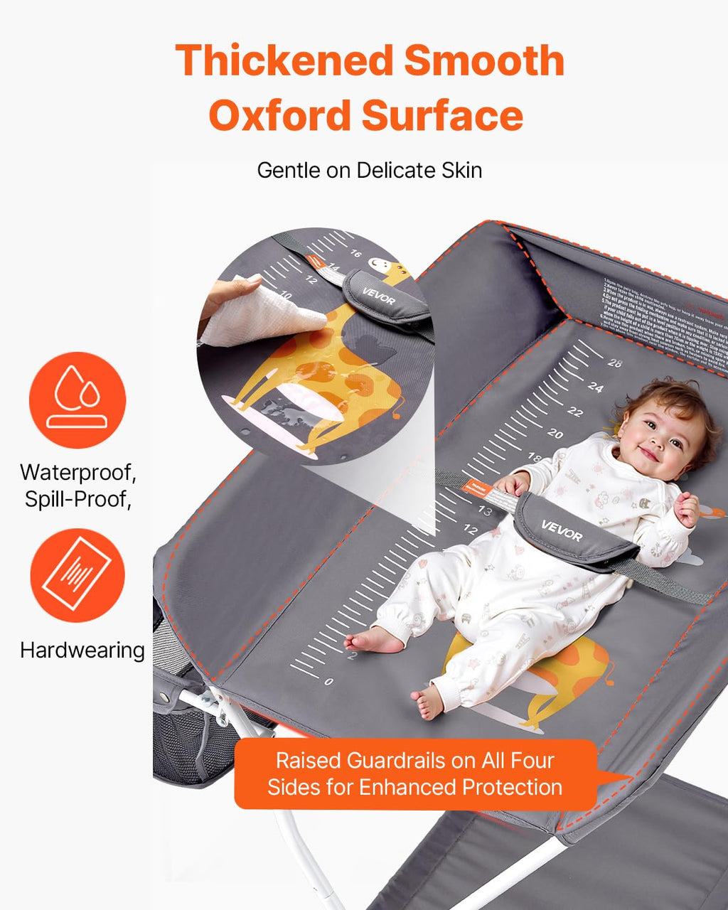 Foldable Baby Changing Table with Side Basket I89954