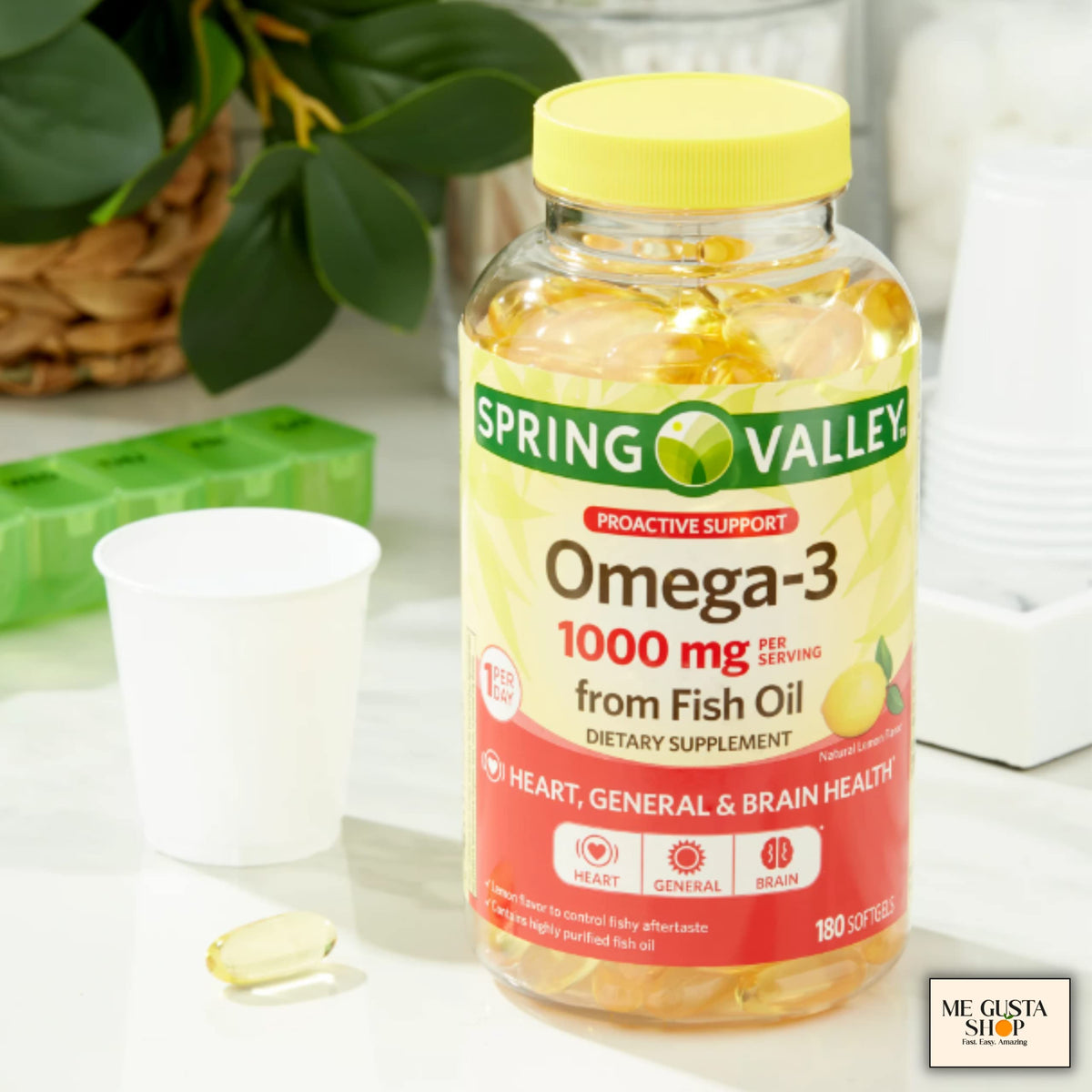 Omega-3 Fish Oil Soft Gels 1000 mg 180 Count Z6274