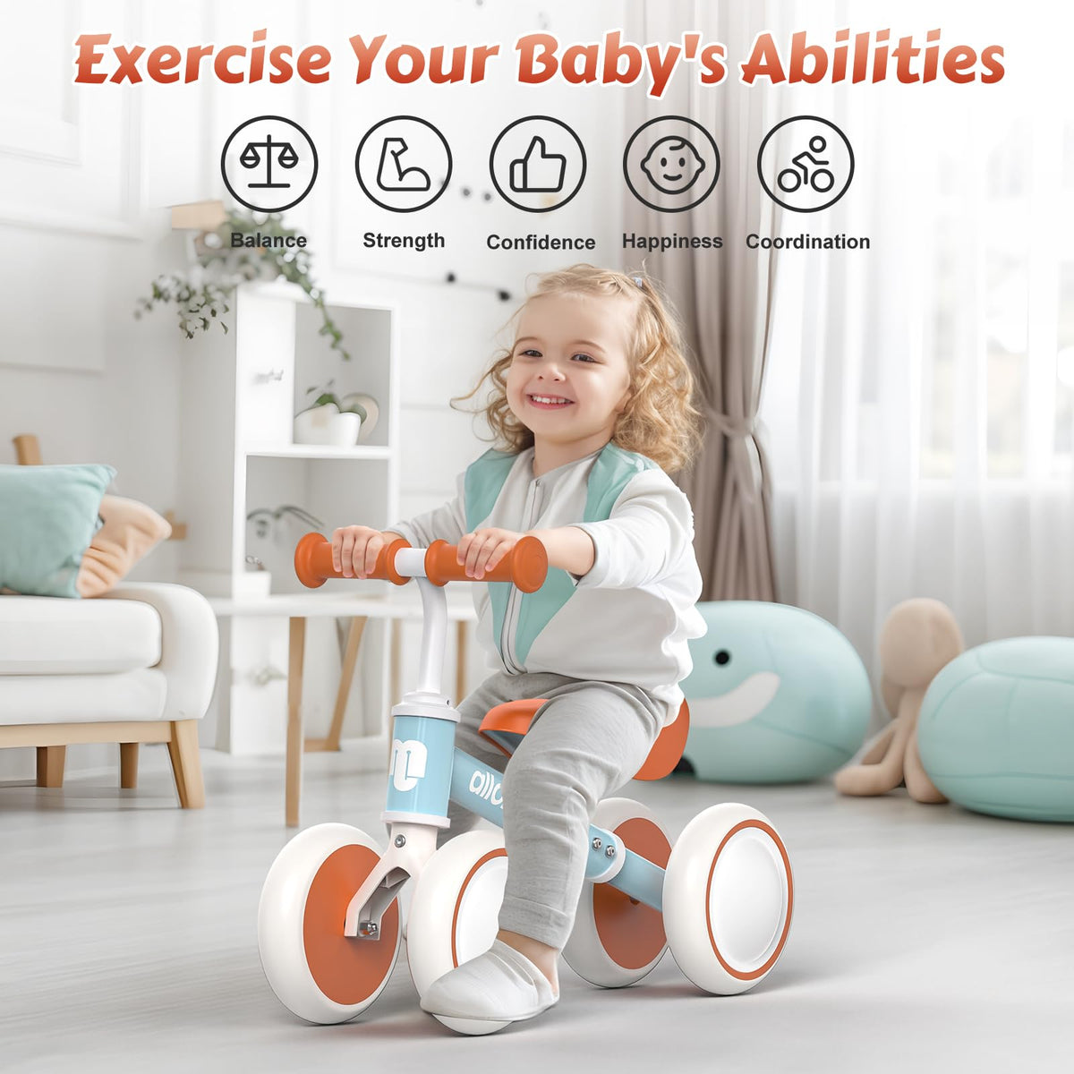 Baby Balance Bike 12-36 Months Adjustable Seat 3 Wheels L6437