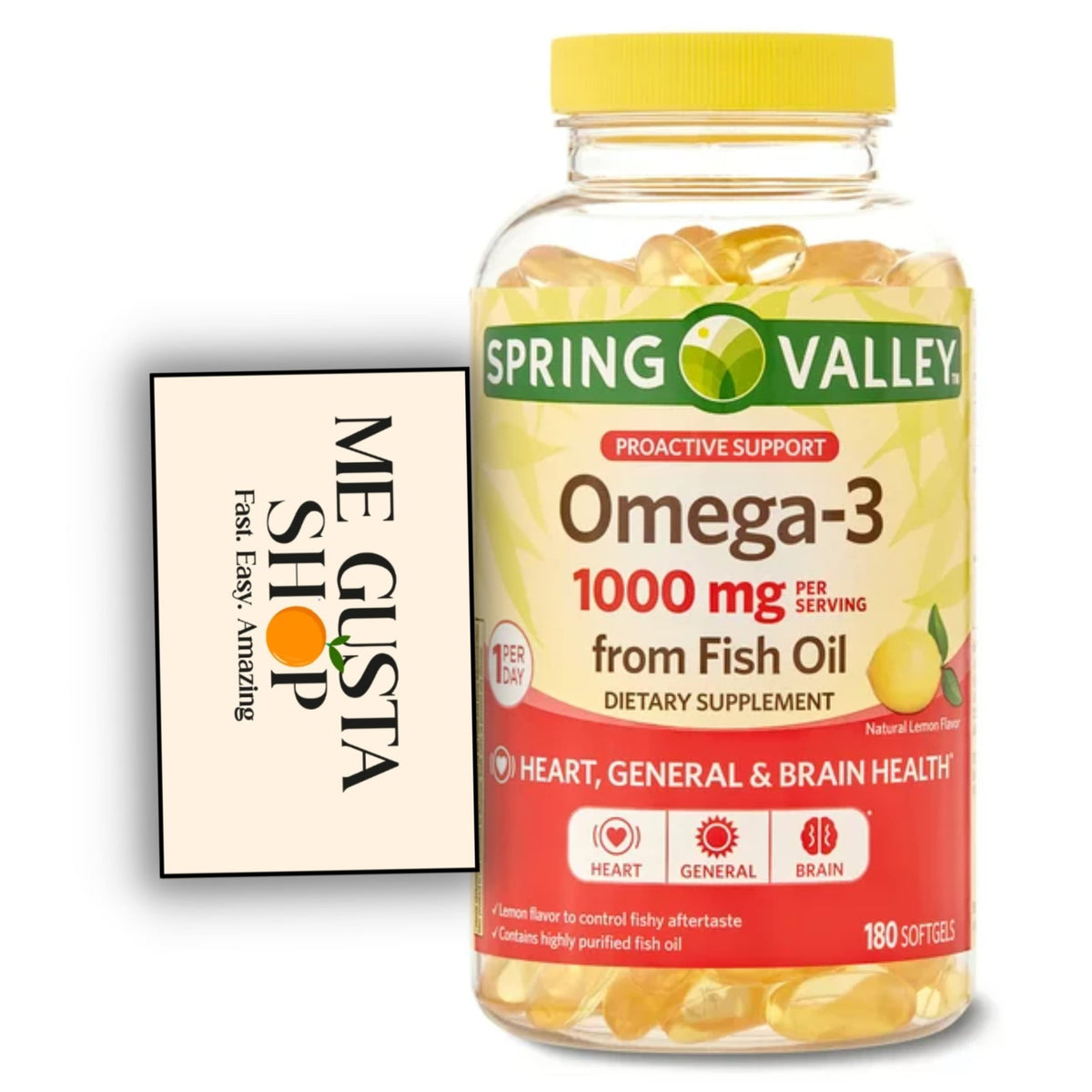 Omega-3 Fish Oil Soft Gels 1000 mg 180 Count Z6274