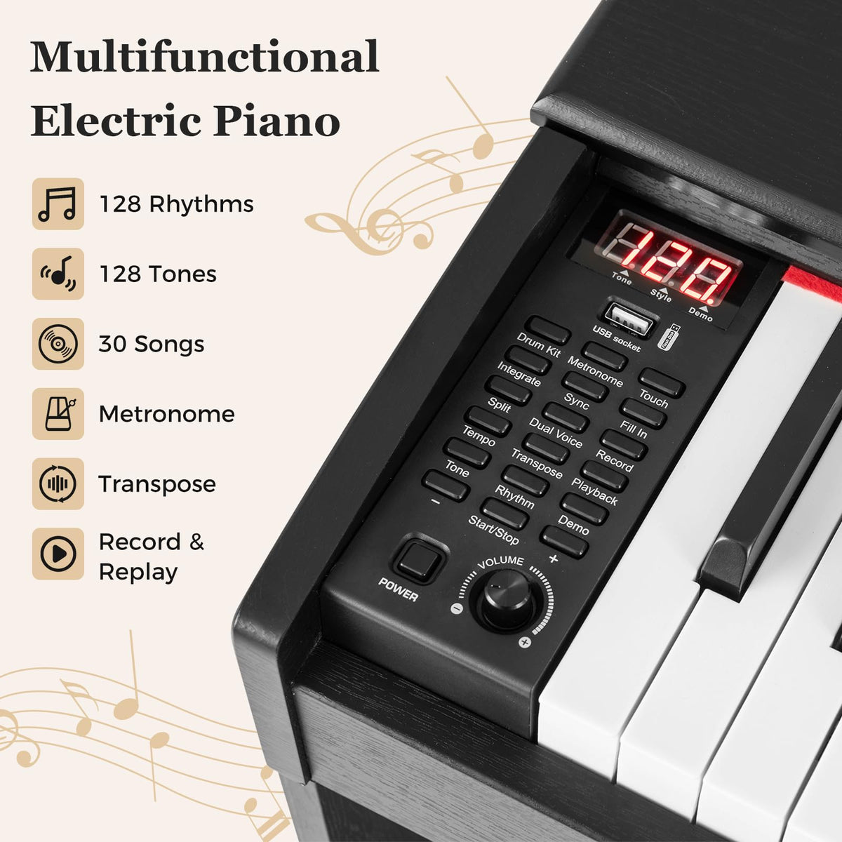 88 Key Weighted Hammer Action Digital Piano H42731