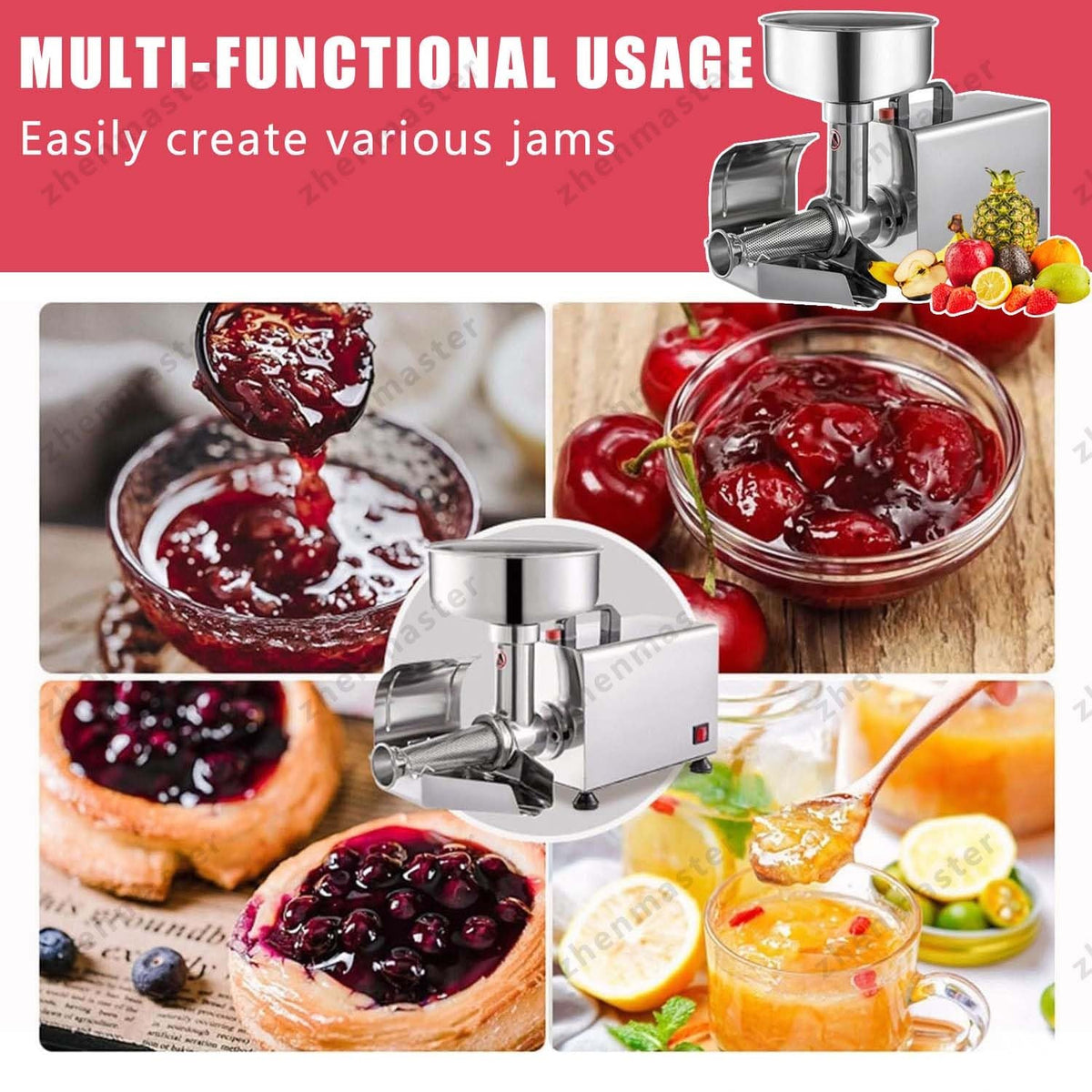 450W Electric Stainless Steel Tomato Strainer W9622