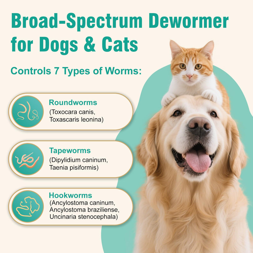 3-Way Dewormer for Dogs & Cats with Praziquantel & Pyrantel Pamoate O923397