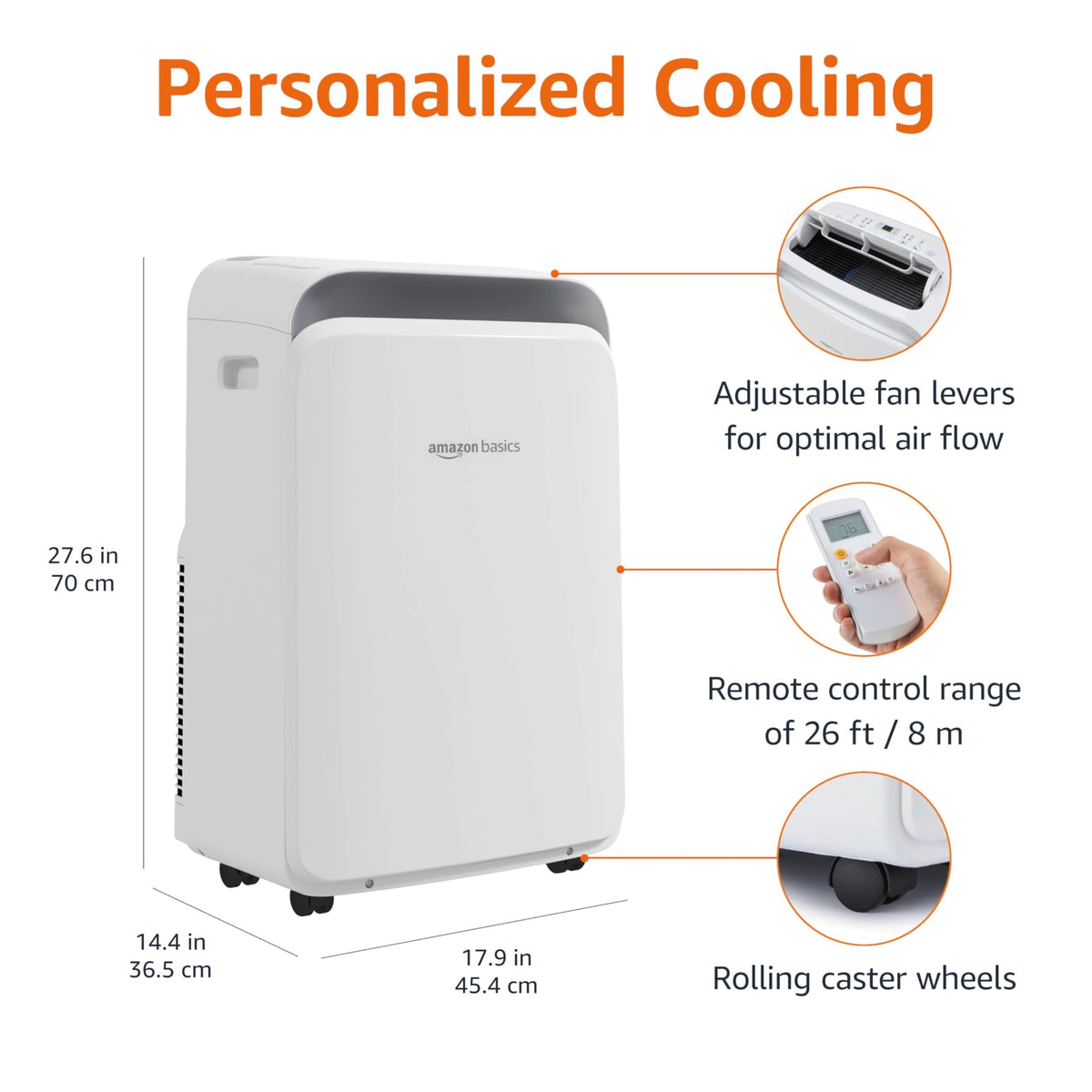 3-In-1 Portable Air Conditioner with Remote, 10000 BTU, White M1773